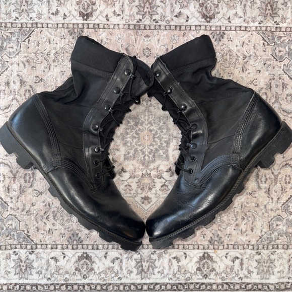 Vtg RO-SEARCH Jungle Boots Panama Sole-Speed Lace Spike Resistant Black Sz 10R